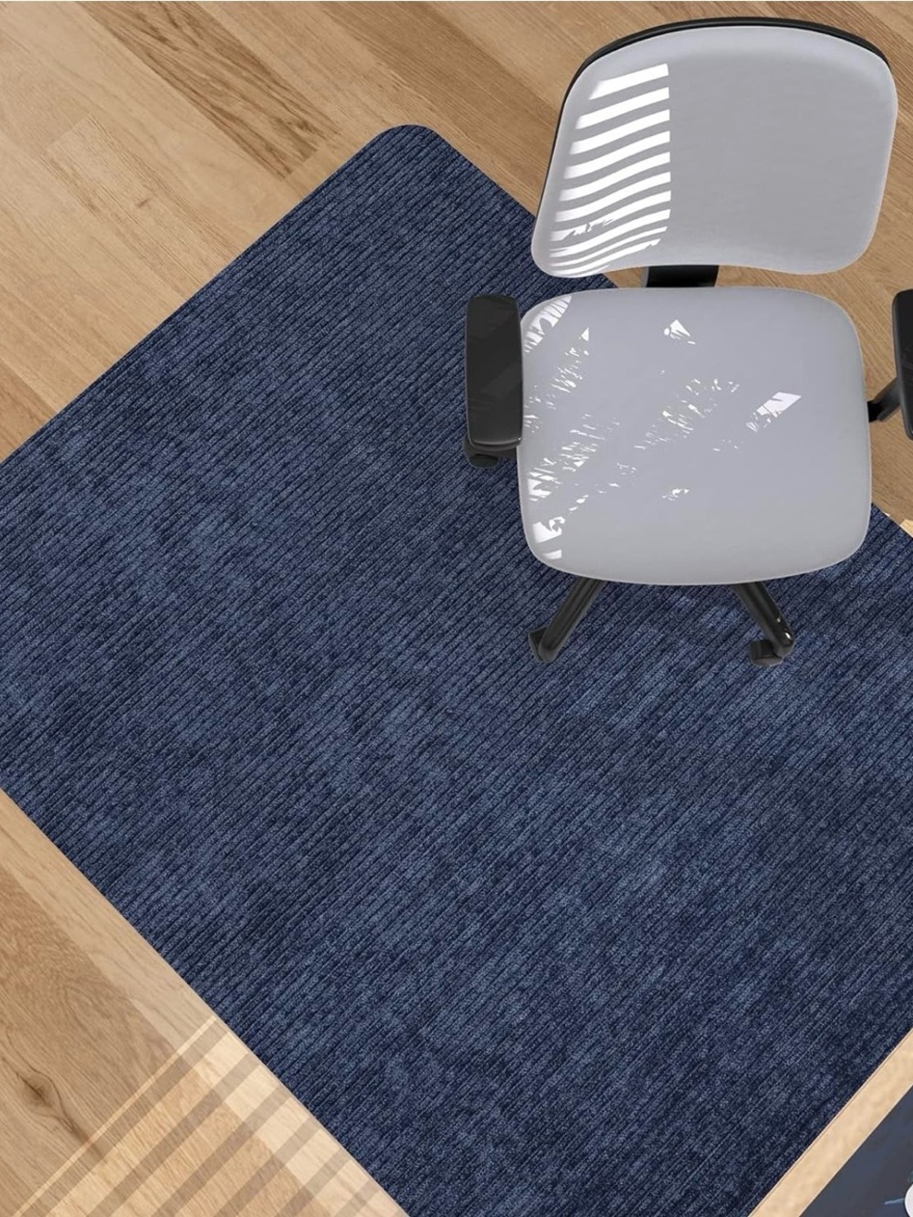 Navy Blue Office Chair Mat Rug - Versatile Home Office Floor Protector NWT